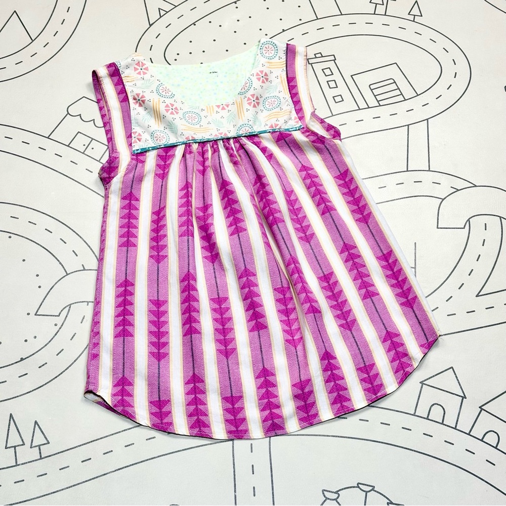 Matilda Jane Girls' Pink and White Striped Sleeveless Top